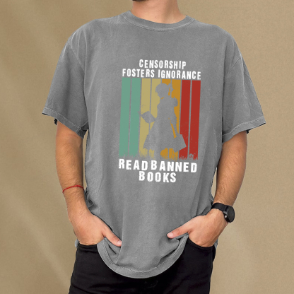 Pagewings Banned Books Vintage T-Shirt Unisex Washed T-shirt