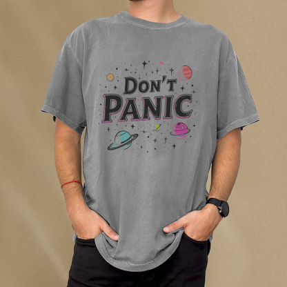Pagewings Don't Panic Unisex Washed T-shirt