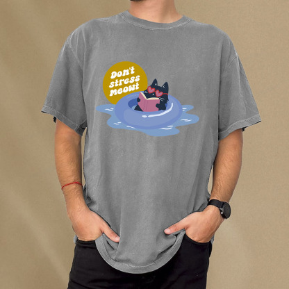 Pagewings Don't Stress Meowt Unisex Washed T-shirt