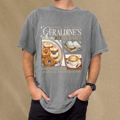 Pagewings Geraldines Buttery Bagels Unisex Washed T-shirt