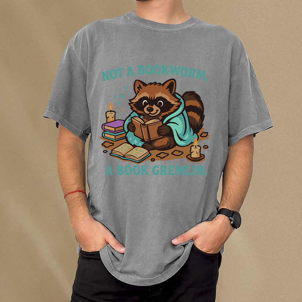 Pagewings Not A Bookworm A Book Gremlin Unisex Washed T-shirt