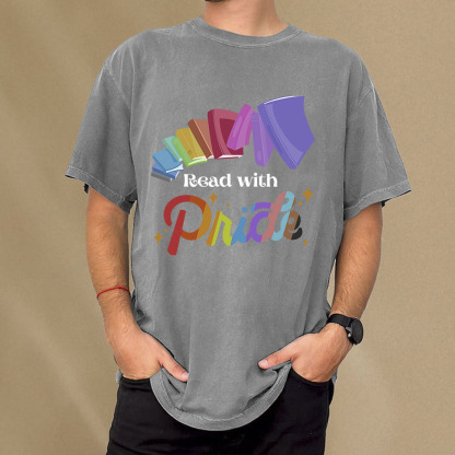 Pagewings Read with Pride Unisex Washed T-shirt