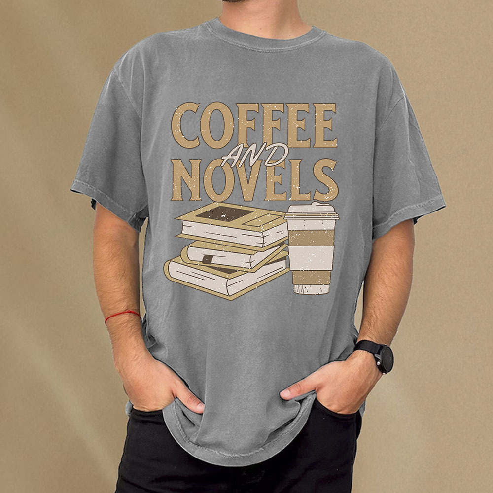Pagewings Coffee And Novel Unisex Washed T-shirt