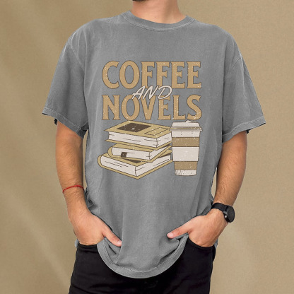 Pagewings Coffee And Novel Unisex Washed T-shirt