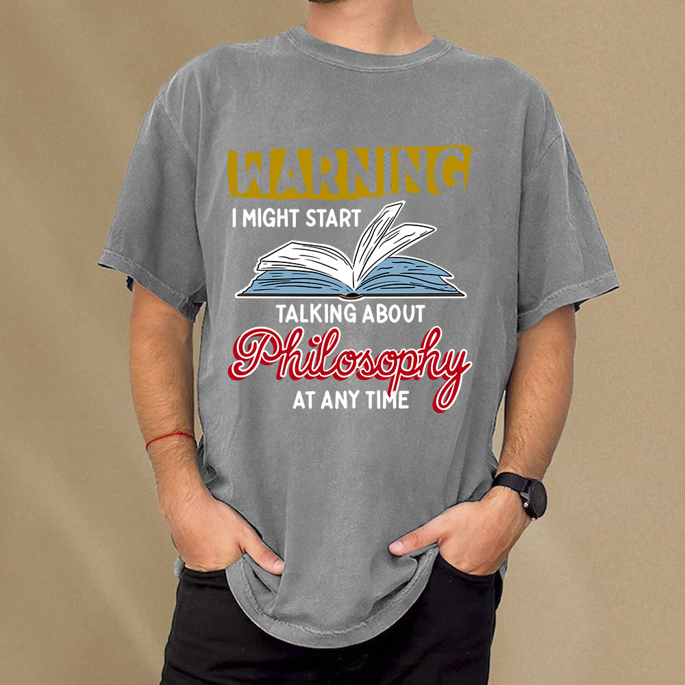 Pagewings Talking About Philosophy At Any Time Unisex Washed T-shirt