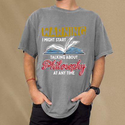 Pagewings Talking About Philosophy At Any Time Unisex Washed T-shirt