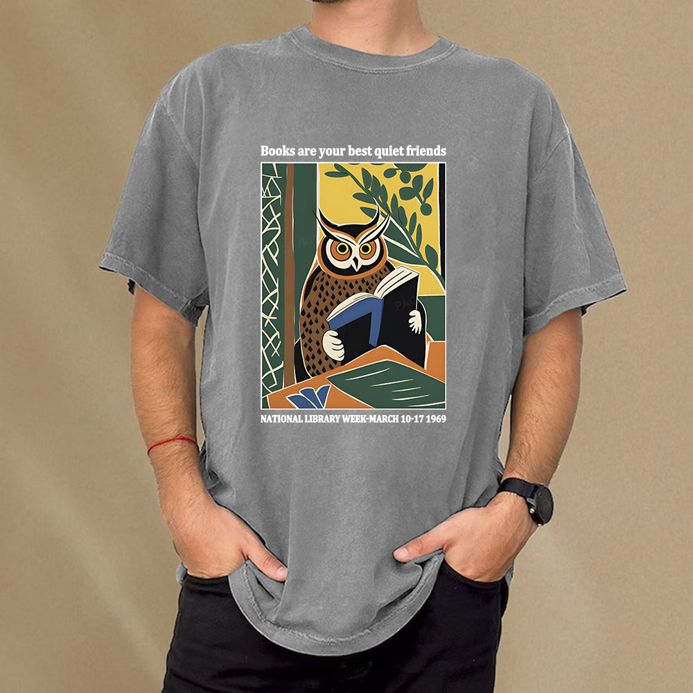 Pagewings Books Are Your Best Quiet Friends Unisex Washed T-shirt