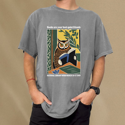 Pagewings Books Are Your Best Quiet Friends Unisex Washed T-shirt