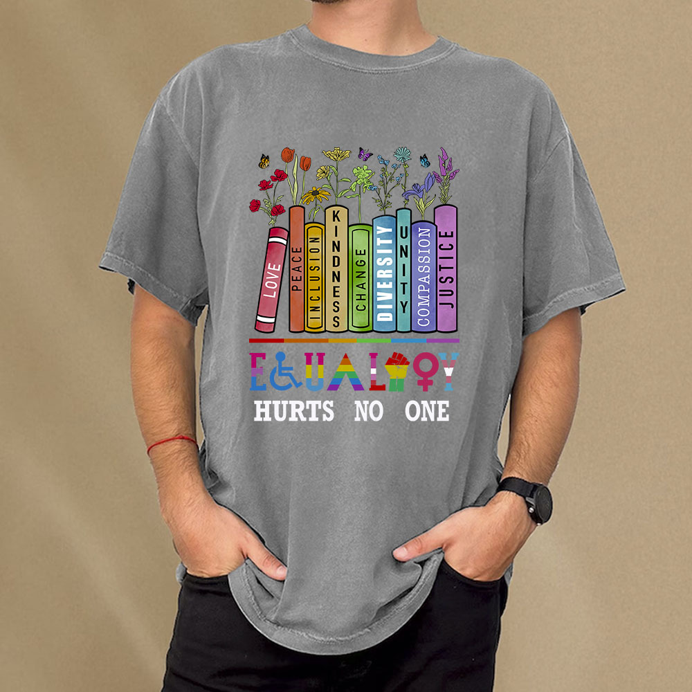 Pagewings Equality Hurts No One Unisex Washed T-shirt