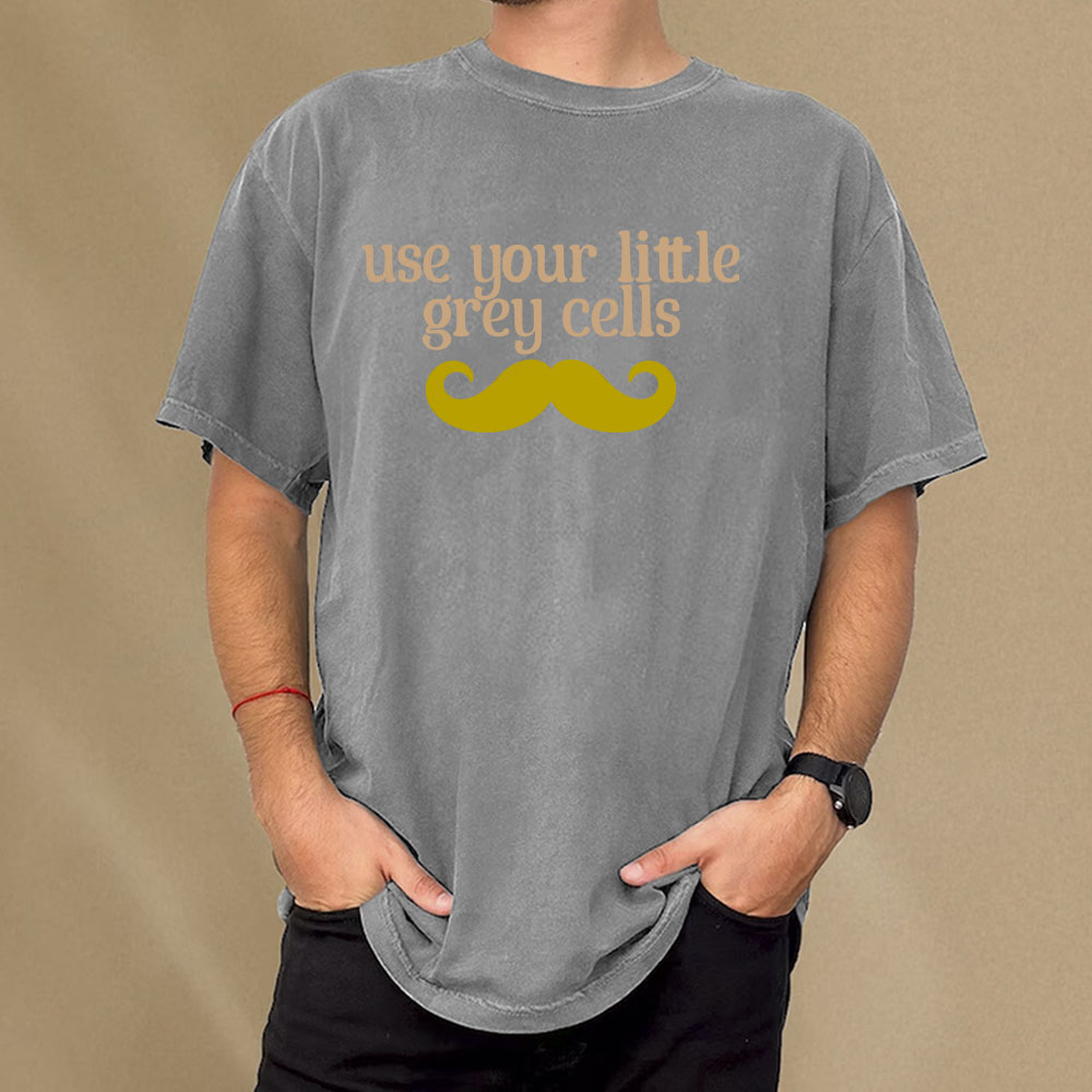 Pagewings Use Your Little Grey Cells Unisex Washed T-shirt