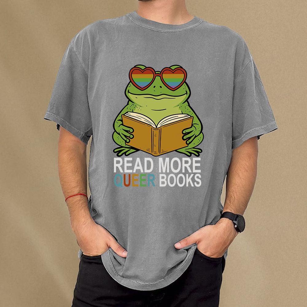 Pagewings Read More Queer Books Unisex Washed T-shirt