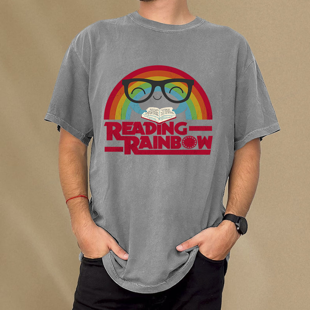Pagewings Reading Rainbow Unisex Washed T-shirt