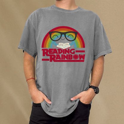 Pagewings Reading Rainbow Unisex Washed T-shirt