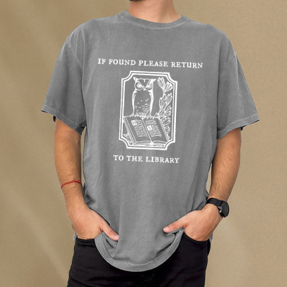 Pagewings Librarian Gift Owl Book Shirt Unisex Washed T-shirt