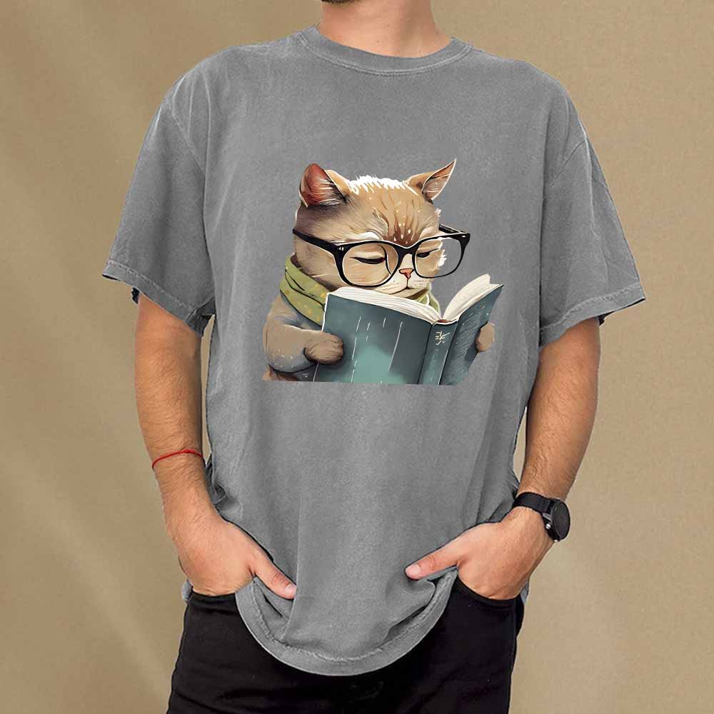 Pagewings Animals Reading Books Unisex Washed T-shirt