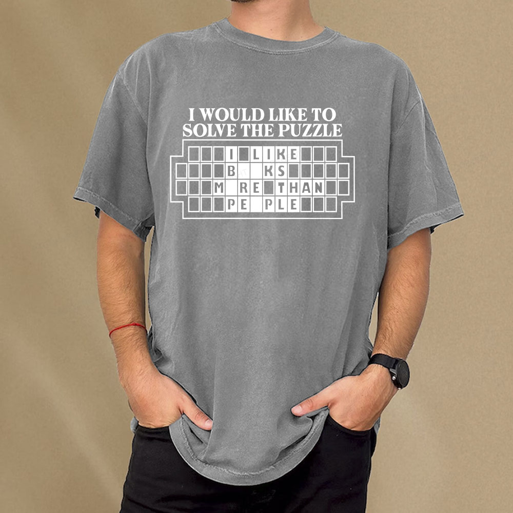Pagewings I Would Like To Solve The Puzzle Unisex Washed T-shirt