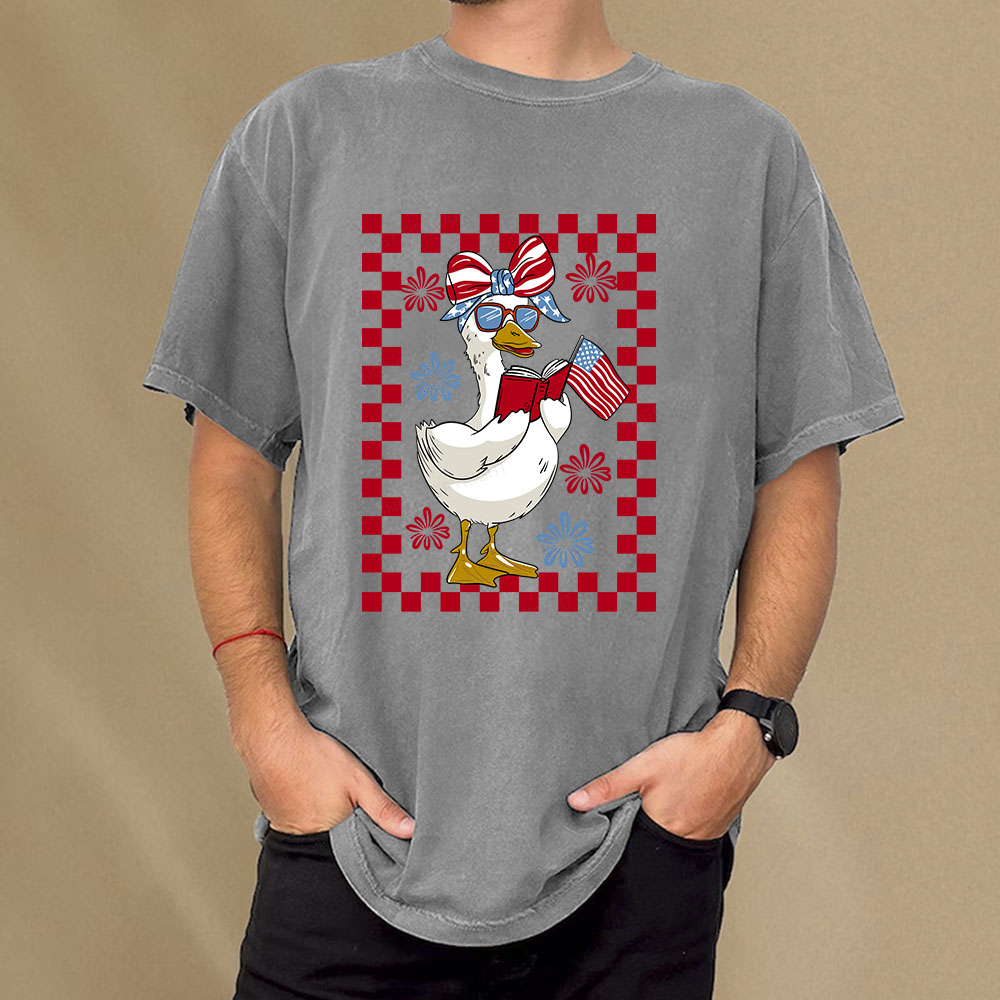 Pagewings 4th July Goose Unisex Washed T-shirt