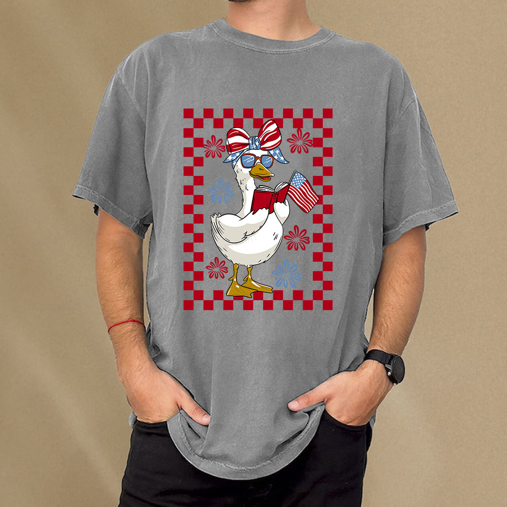 Pagewings 4th July Goose Unisex Washed T-shirt