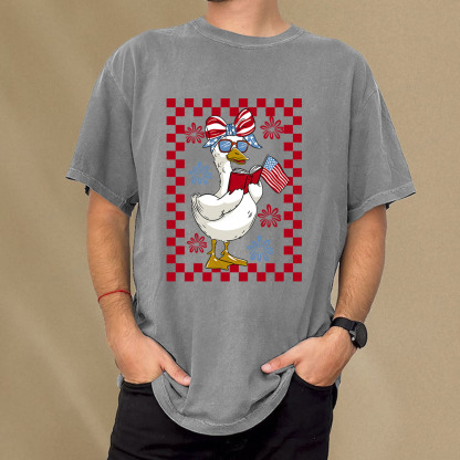 Pagewings 4th July Goose Unisex Washed T-shirt