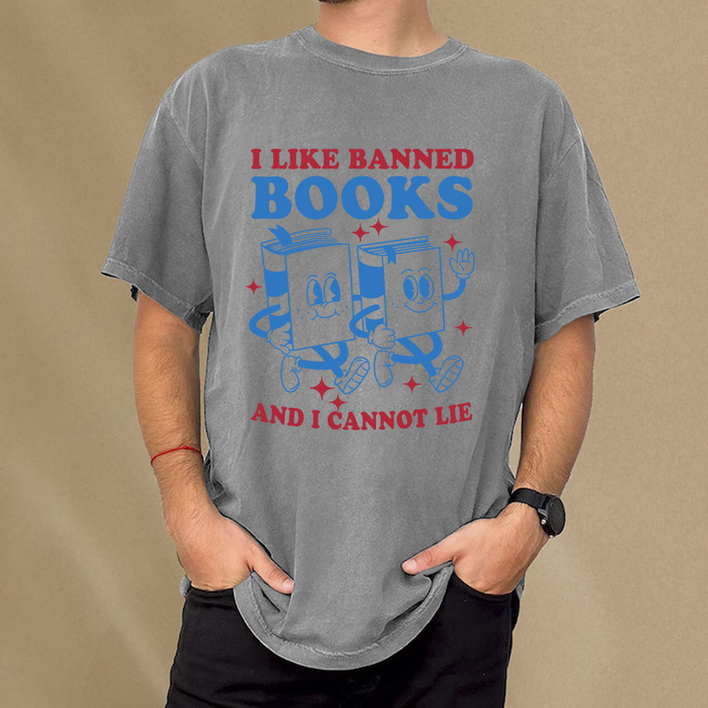 Pagewings I Like Banned Books And I Cannot Lie Unisex Washed T-shirt