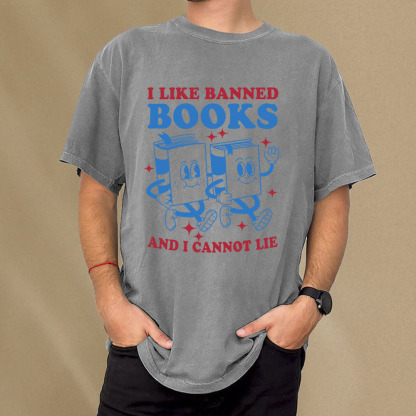 Pagewings I Like Banned Books And I Cannot Lie Unisex Washed T-shirt