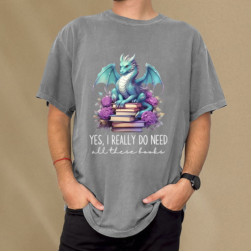 Pagewings Yes I Really Do Need All These Books Unisex Washed T-shirt