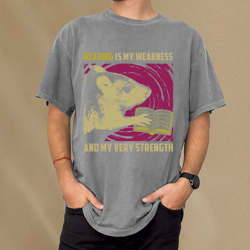 Pagewings Reading Is My Weakness And My Very Strength Unisex Washed T-shirt
