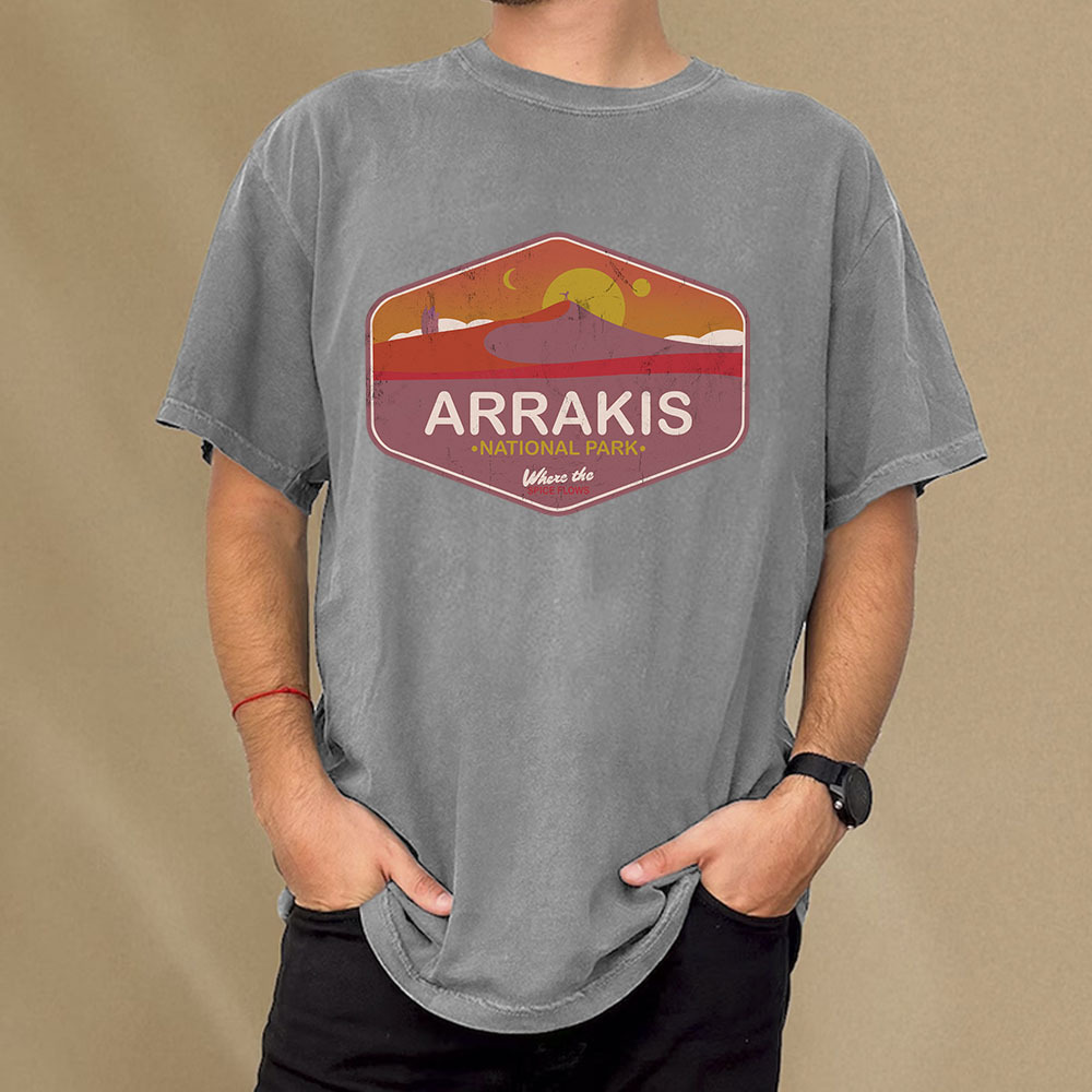 Pagewings Arrakis National Park Unisex Washed T-shirt