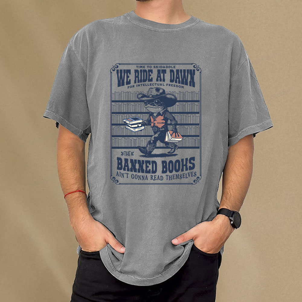 Pagewings The Banned Books Ain't Gonna Read Themselves Unisex Washed T-shirt