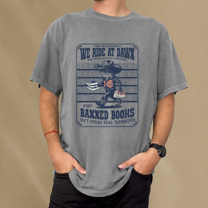 Pagewings The Banned Books Ain't Gonna Read Themselves Unisex Washed T-shirt