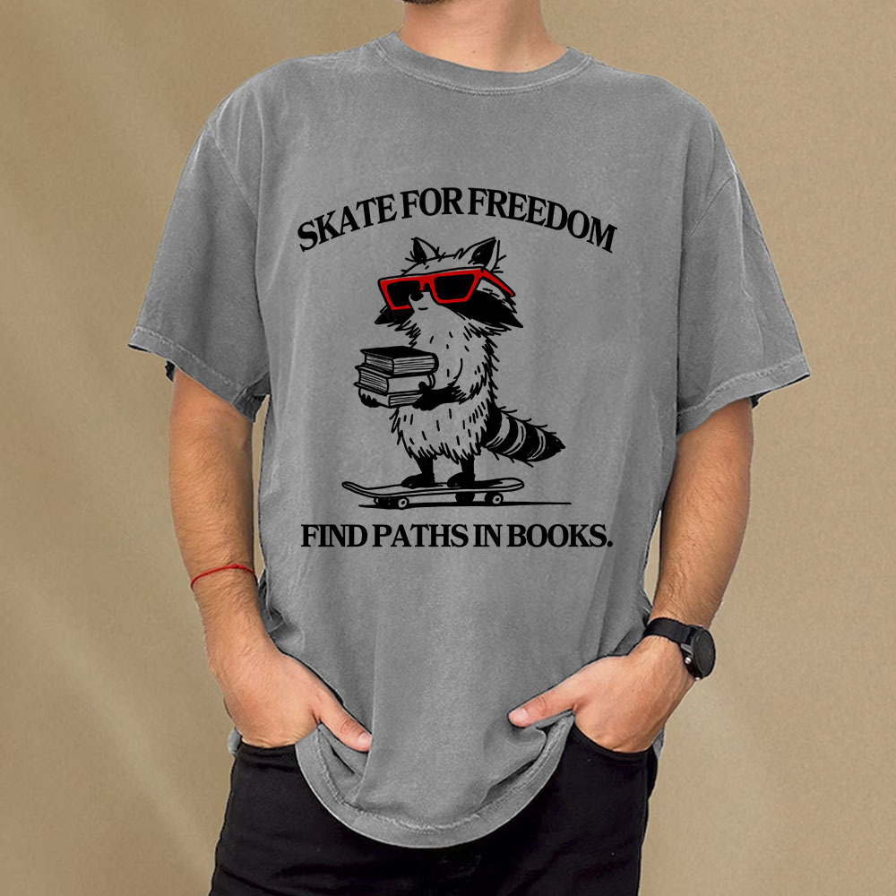 Pagewings There's No Such Thing As Too Many Book Retro Unisex Washed T-shirt