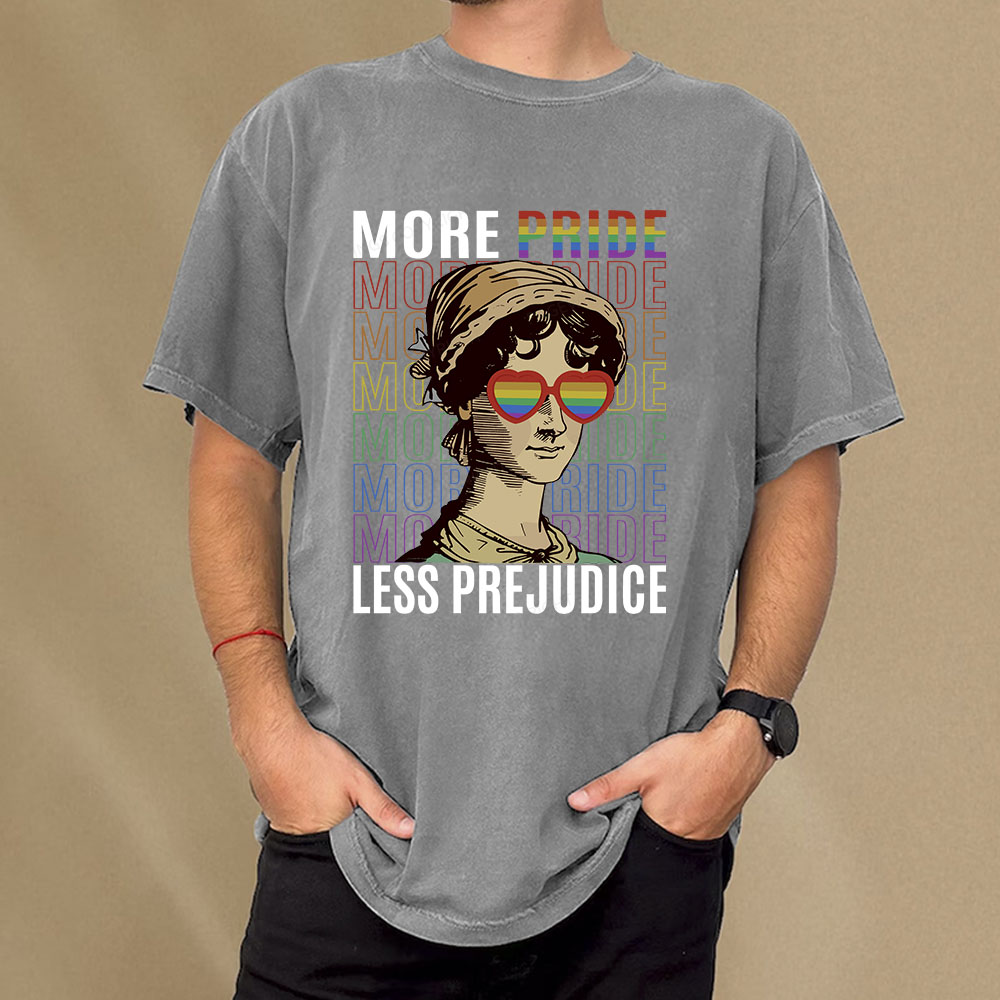 Pagewings More Pride Less Prejudice Love Unisex Washed T-shirt