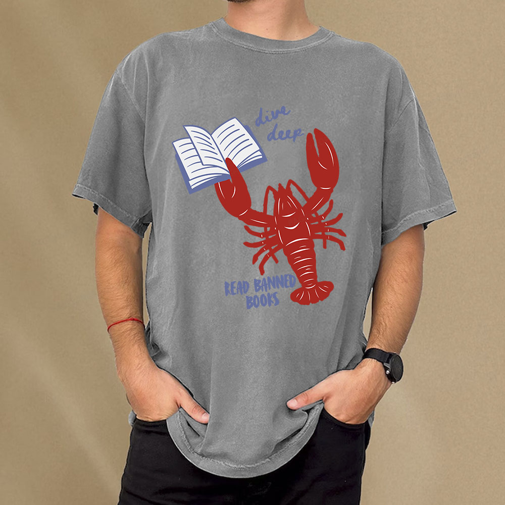 Pagewings Read Banned Books Unisex Washed T-shirt