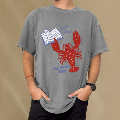 Pagewings Read Banned Books Unisex Washed T-shirt