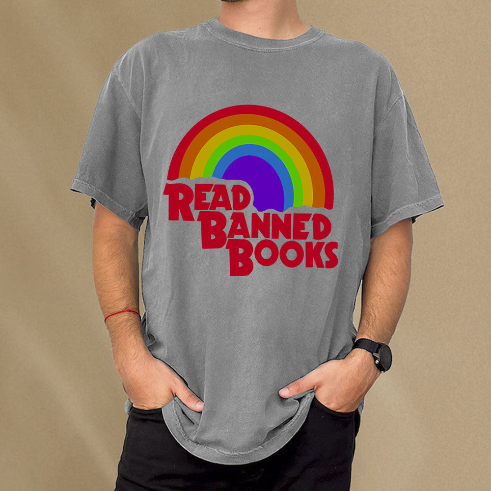 Pagewings Read Banned Books Reading Unisex Washed T-shirt