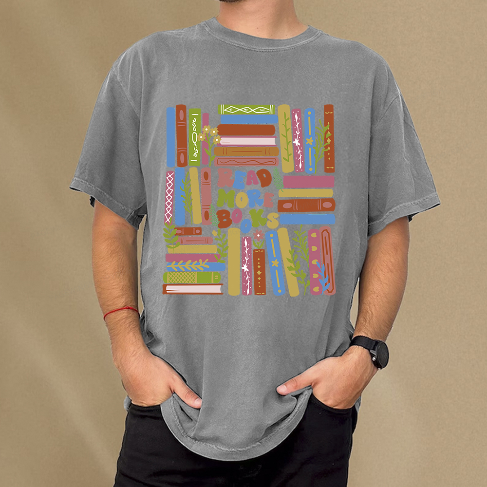 Pagewings Read More Books Unisex Washed T-shirt