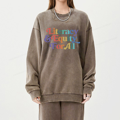 Pagewings Literacy & Equity For All Unisex Washed Sweatshirt