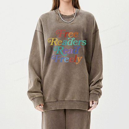  Pagewings Free Readers Read Freely Unisex Washed Sweatshirt