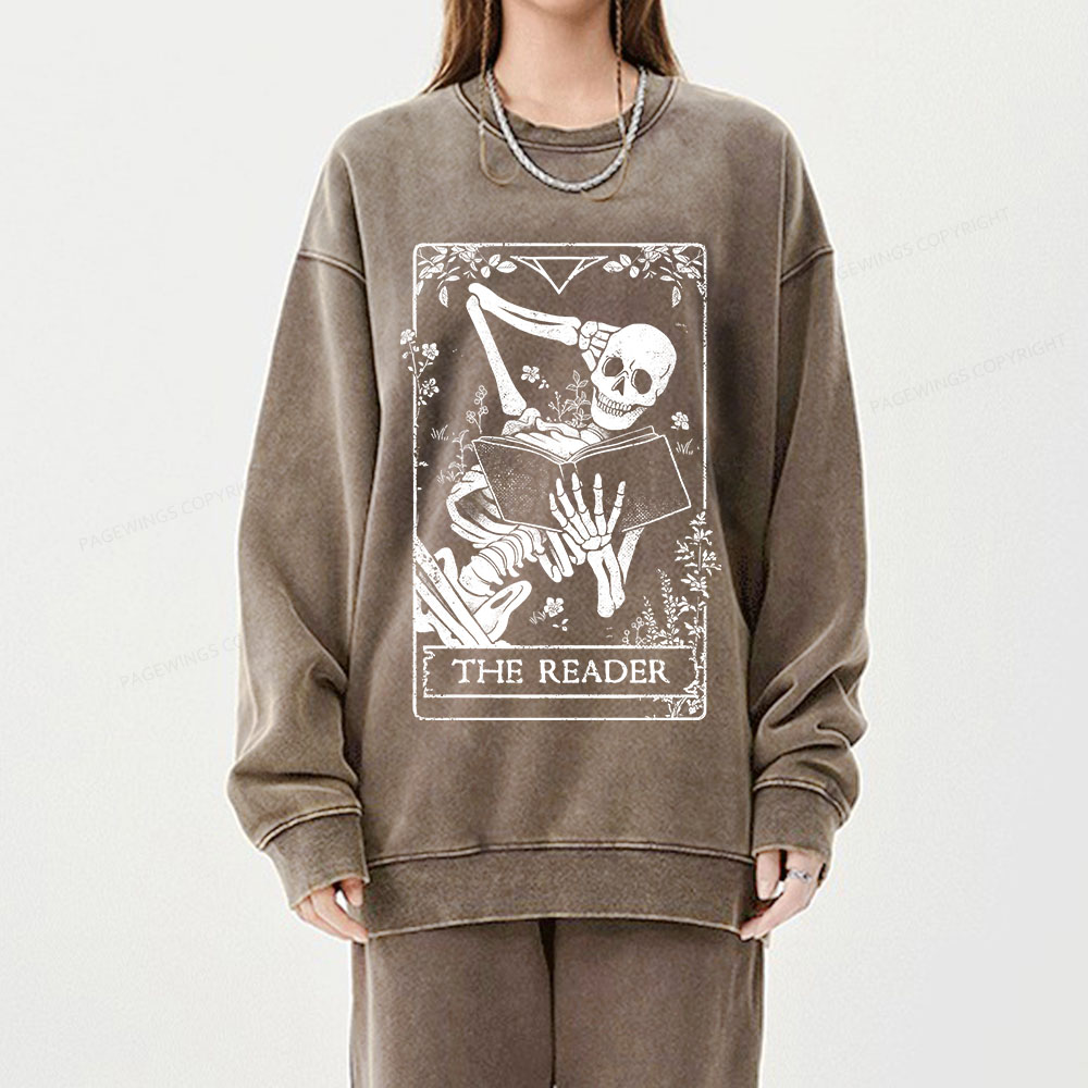 Pagewings The Reader Unisex Washed Sweatshirt