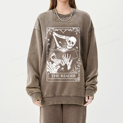 Pagewings The Reader Unisex Washed Sweatshirt