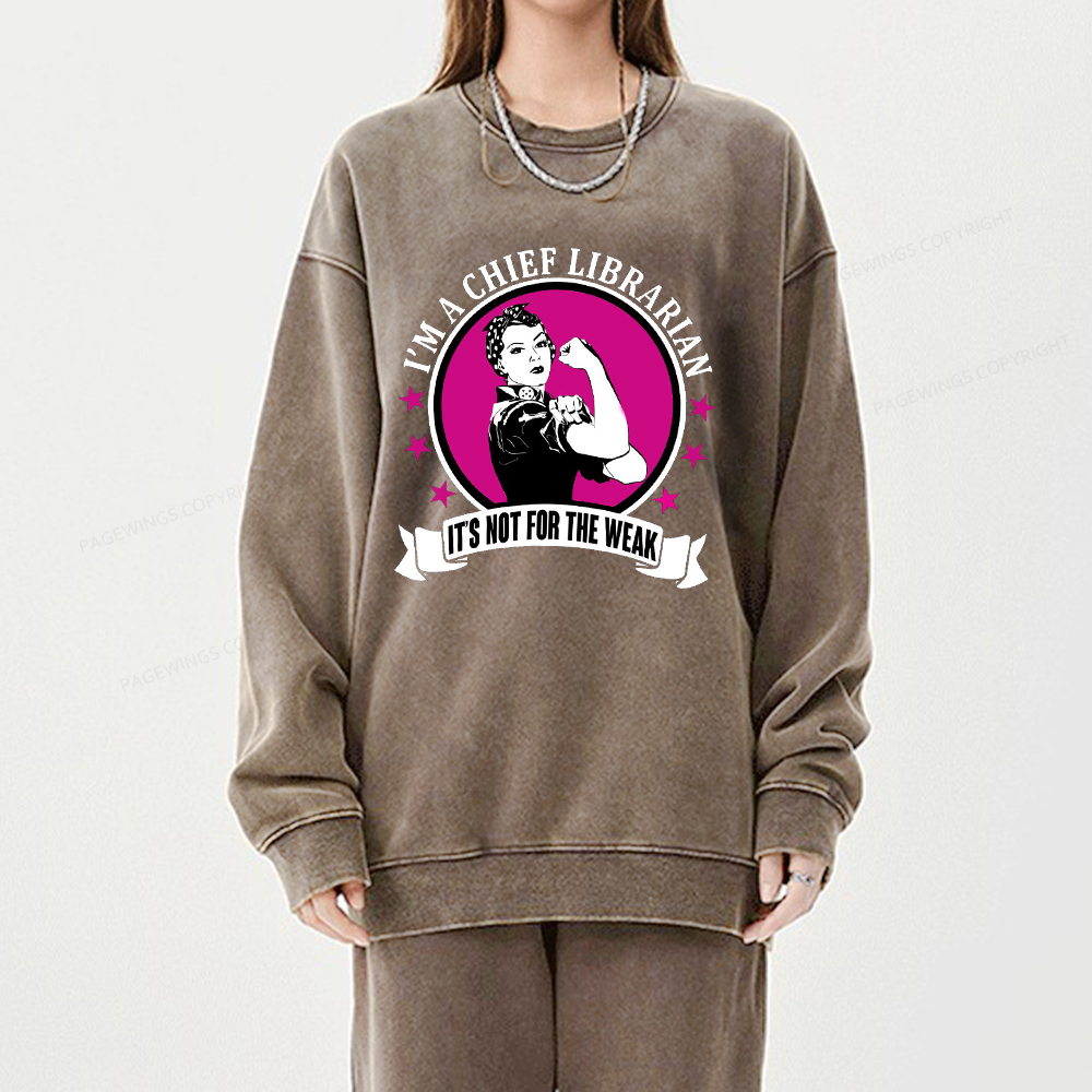 Pagewings Chief Librarian on Women's T-Shirt Unisex Washed Sweatshirt