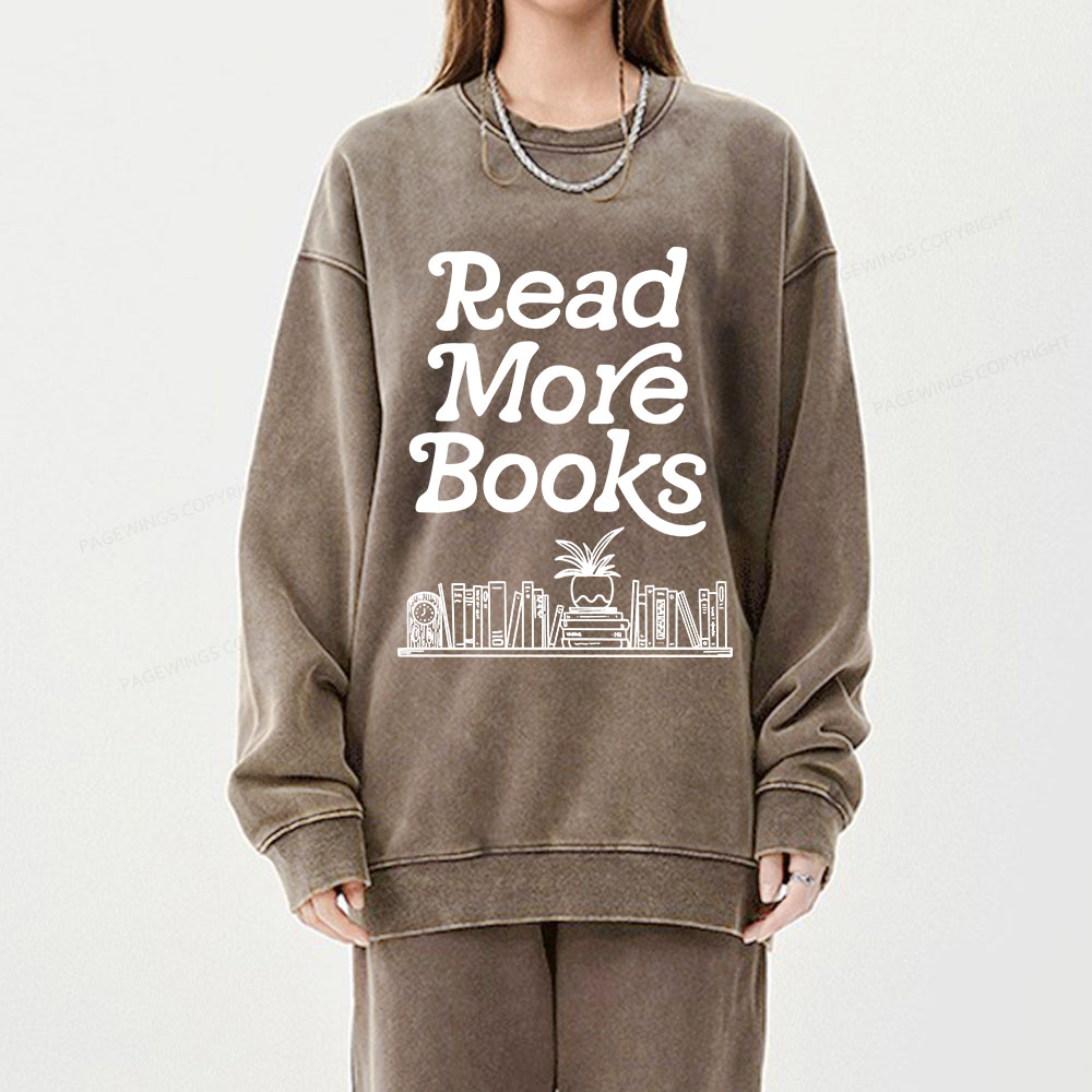 Pagewings Read More Books  Unisex Washed Sweatshirt