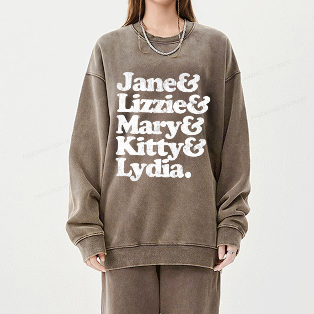 Pagewings Pride and Prejudice Unisex Washed Sweatshirt