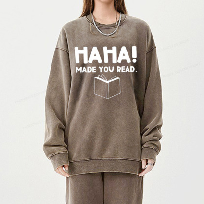 Pagewings Made You Read Unisex Washed Sweatshirt