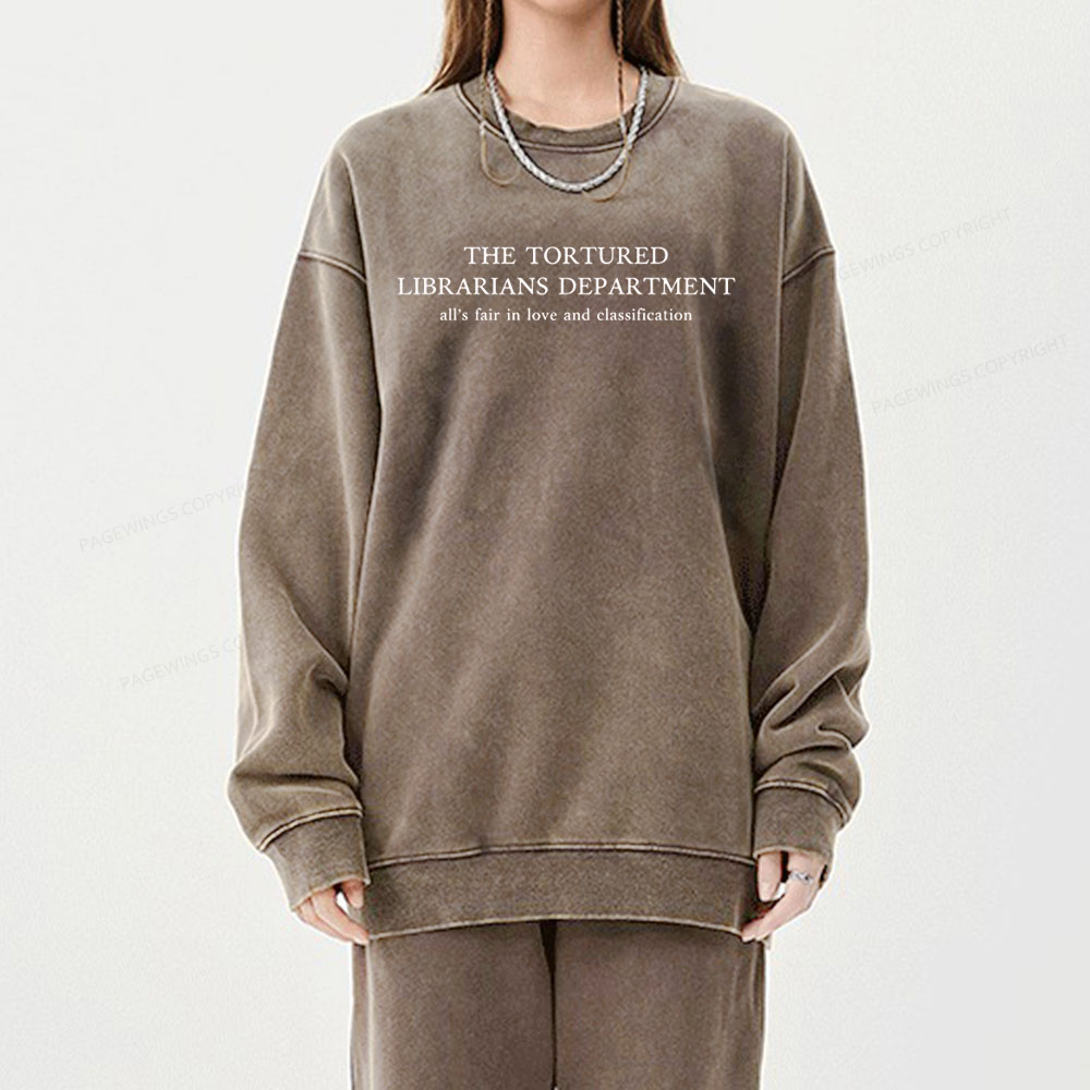 Pagewings The Tortured Librarians Departmen Unisex Washed Sweatshirt