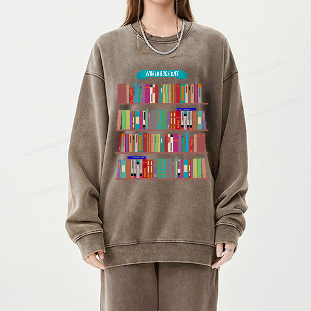 Pagewings World Book Day Unisex Washed Sweatshirt