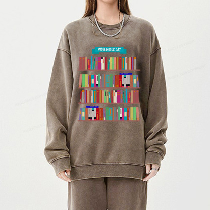 Pagewings World Book Day Unisex Washed Sweatshirt