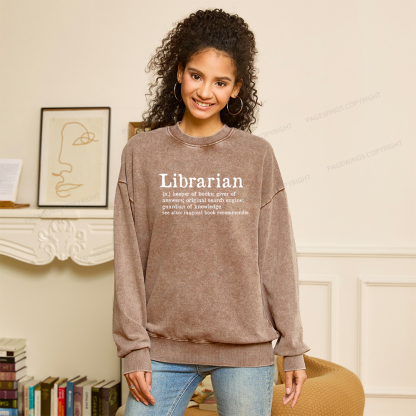 Pagewings Librarian Unisex Washed Sweatshirt