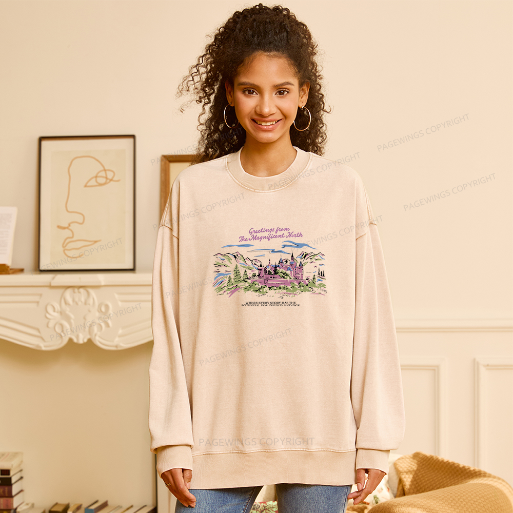Pagewings Magnificent North Unisex Washed Sweatshirt