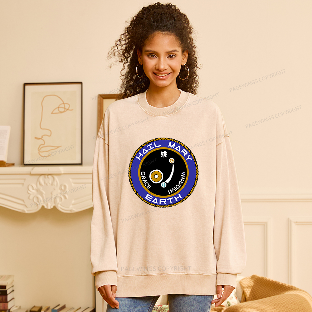 Pagewings Mission Patch Unisex Washed Sweatshirt